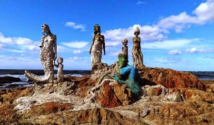 Plaza de los Ingleses em Punta del Este: escultura de sereias